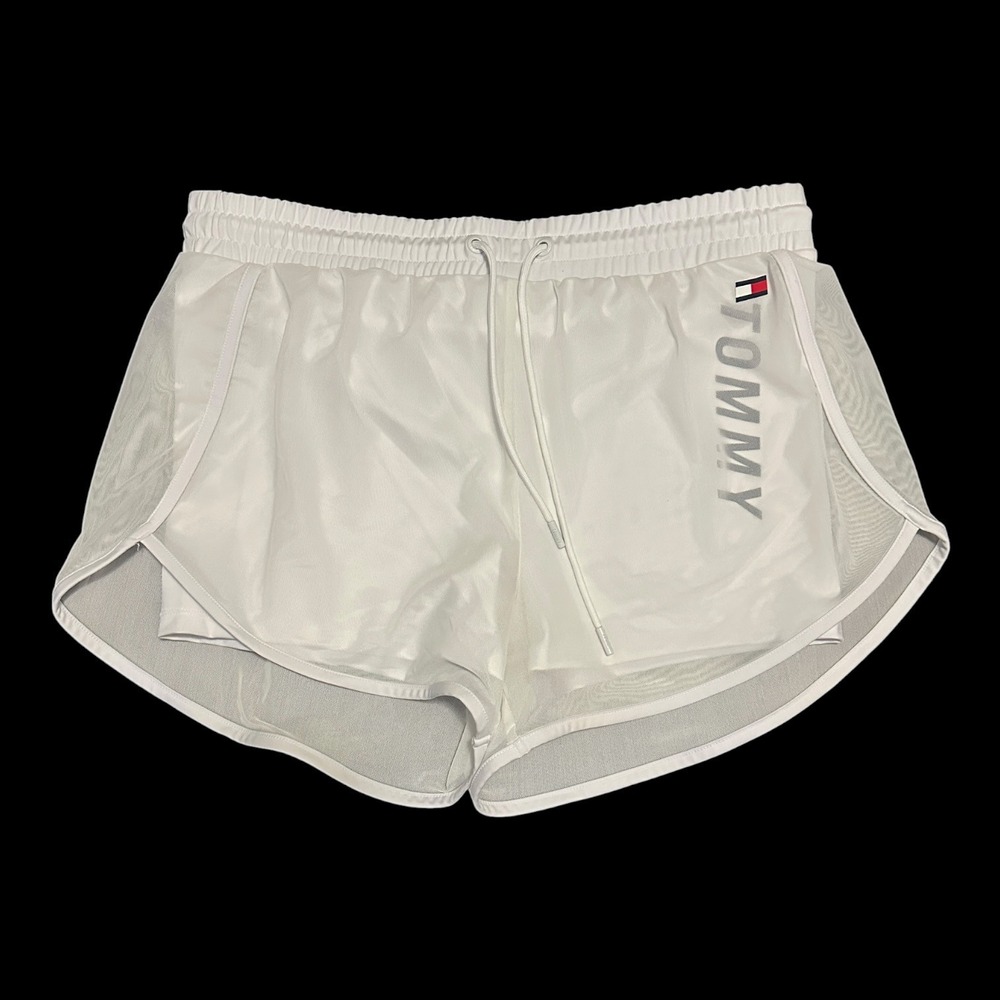 Tommy Hilfiger Sport Women's Performance Interlock Knit Running Shorts White L